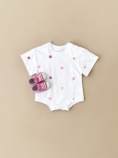 Jumpsuit Infantil con Bordado Floral, Cuello Redondo y Diseño Triangular - Image 15