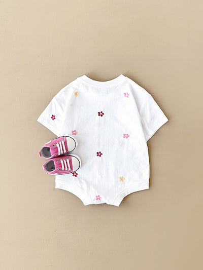 Jumpsuit Infantil con Bordado Floral, Cuello Redondo y Diseño Triangular - Image 17