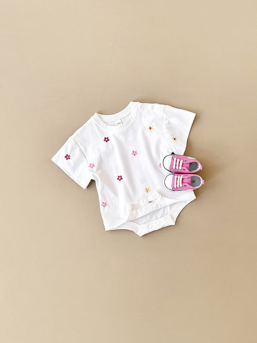 Jumpsuit Infantil con Bordado Floral, Cuello Redondo y Diseño Triangular - Image 18