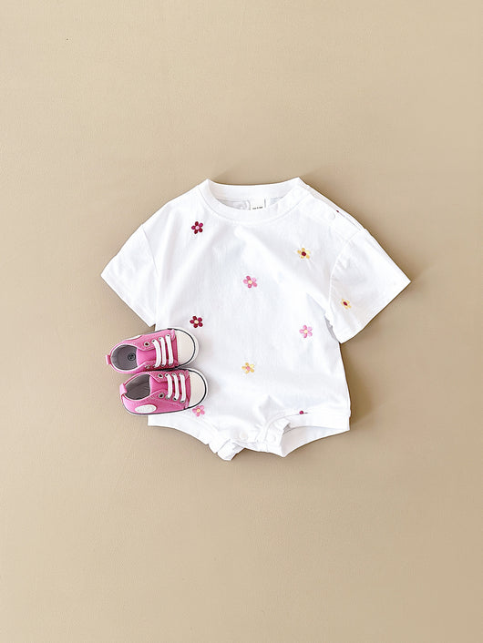 Jumpsuit Infantil con Bordado Floral, Cuello Redondo y Diseño Triangular - Image 19