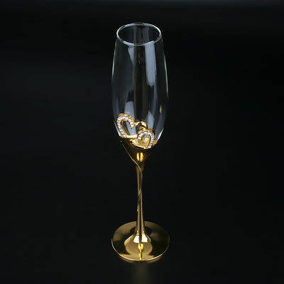 Juego de Copas para Champagne y Vinos Espumantes Doradas de Cristal - Image 10
