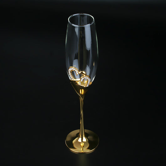 Juego de Copas para Champagne y Vinos Espumantes Doradas de Cristal - Image 10