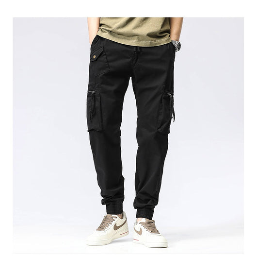 Pantalones de Trabajo Casual Cintura Elástica Hombre Algodón Puro Bolsillos Múltiples - Image 26
