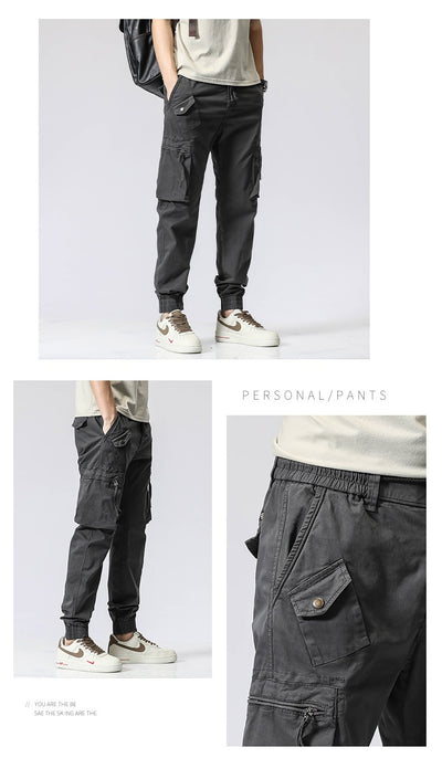 Pantalones de Trabajo Casual Cintura Elástica Hombre Algodón Puro Bolsillos Múltiples - Image 27