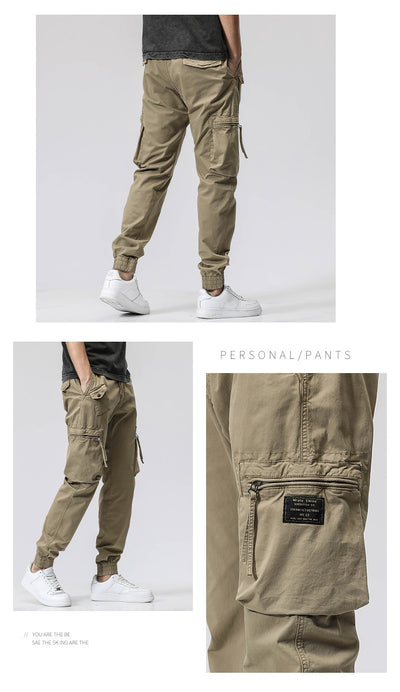 Pantalones de Trabajo Casual Cintura Elástica Hombre Algodón Puro Bolsillos Múltiples - Image 30