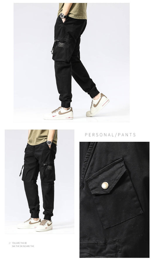 Pantalones de Trabajo Casual Cintura Elástica Hombre Algodón Puro Bolsillos Múltiples - Image 31