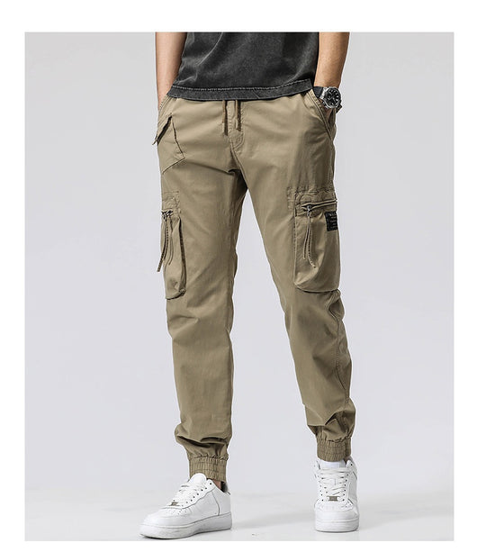 Pantalones de Trabajo Casual Cintura Elástica Hombre Algodón Puro Bolsillos Múltiples - Image 32