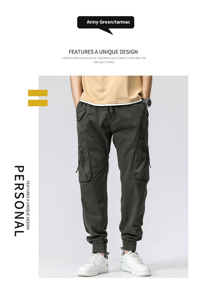 Pantalones de Trabajo Casual Cintura Elástica Hombre Algodón Puro Bolsillos Múltiples - Image 33