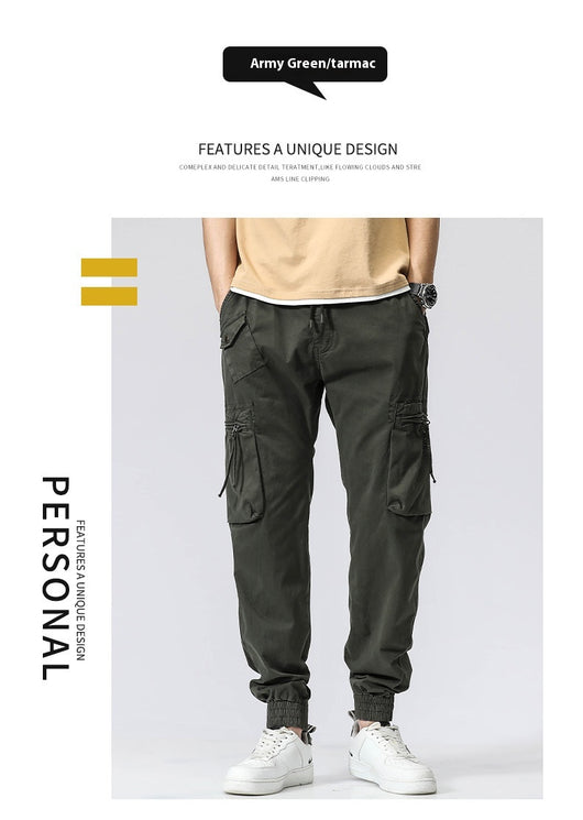 Pantalones de Trabajo Casual Cintura Elástica Hombre Algodón Puro Bolsillos Múltiples - Image 33