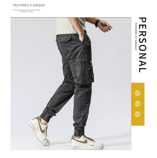Pantalones de Trabajo Casual Cintura Elástica Hombre Algodón Puro Bolsillos Múltiples - Image 35