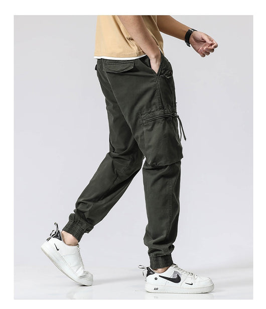 Pantalones de Trabajo Casual Cintura Elástica Hombre Algodón Puro Bolsillos Múltiples - Image 37