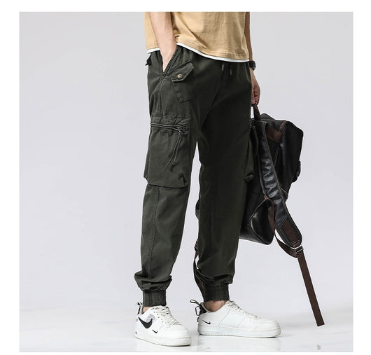 Pantalones de Trabajo Casual Cintura Elástica Hombre Algodón Puro Bolsillos Múltiples - Image 38