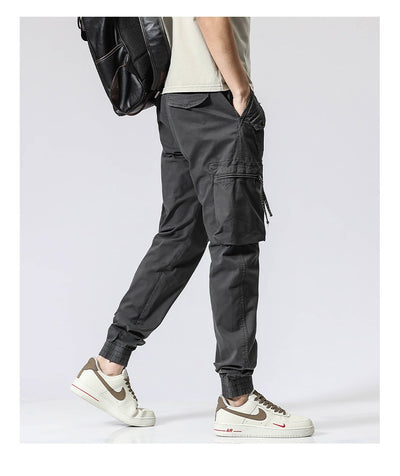 Pantalones de Trabajo Casual Cintura Elástica Hombre Algodón Puro Bolsillos Múltiples - Image 39