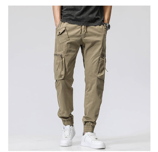 Pantalones de Trabajo Casual Cintura Elástica Hombre Algodón Puro Bolsillos Múltiples - Image 40