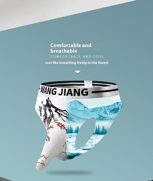 Ropa Interior Masculina Estilo Tinta China en Seda de Hielo para Verano - Image 18