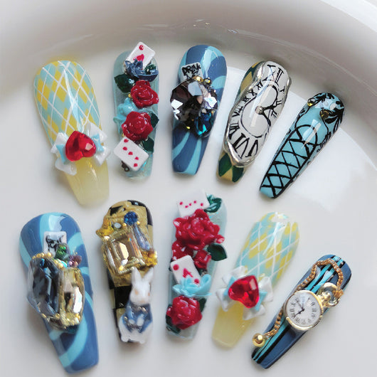 Uñas Postizas Personalizadas Cuento de Hadas - Diseño Blanco Artesanal - Image 8