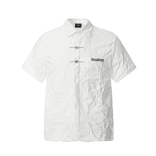 Camisa Manga Corta con Letras Bordadas para Hombre - Image 38