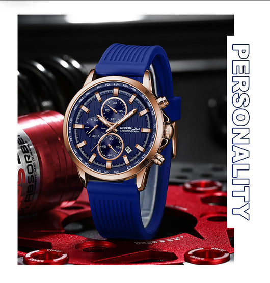 Reloj de Negocios para Hombre con Correa de Silicona y Acero Inoxidable - Image 16
