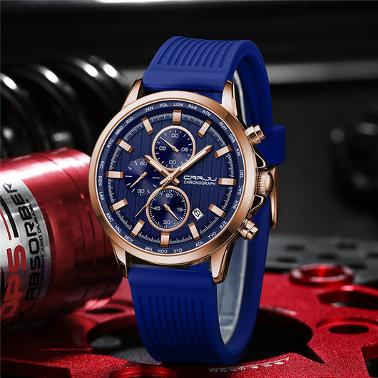 Reloj de Negocios para Hombre con Correa de Silicona y Acero Inoxidable - Image 19