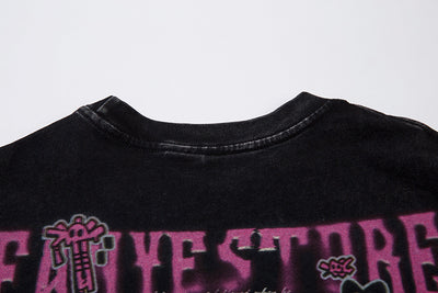 Playera Estampada Anime Efecto Desgastado para Hombre - Image 25