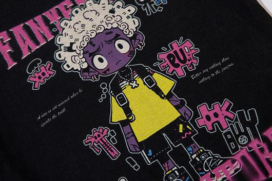 Playera Estampada Anime Efecto Desgastado para Hombre - Image 33