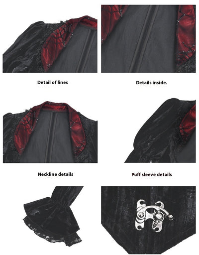 Cardigan Gótico de Terciopelo con Telaraña Estilo Rococó - Image 14