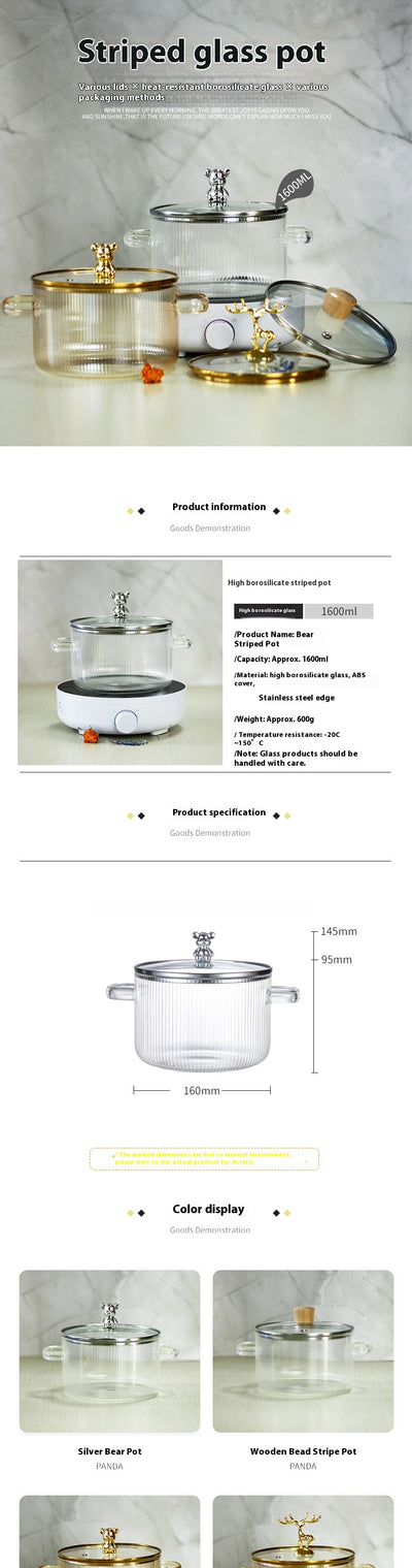Olla de Vidrio Templado Doble Asa para Sopas, Fideos y Fondue - Image 9
