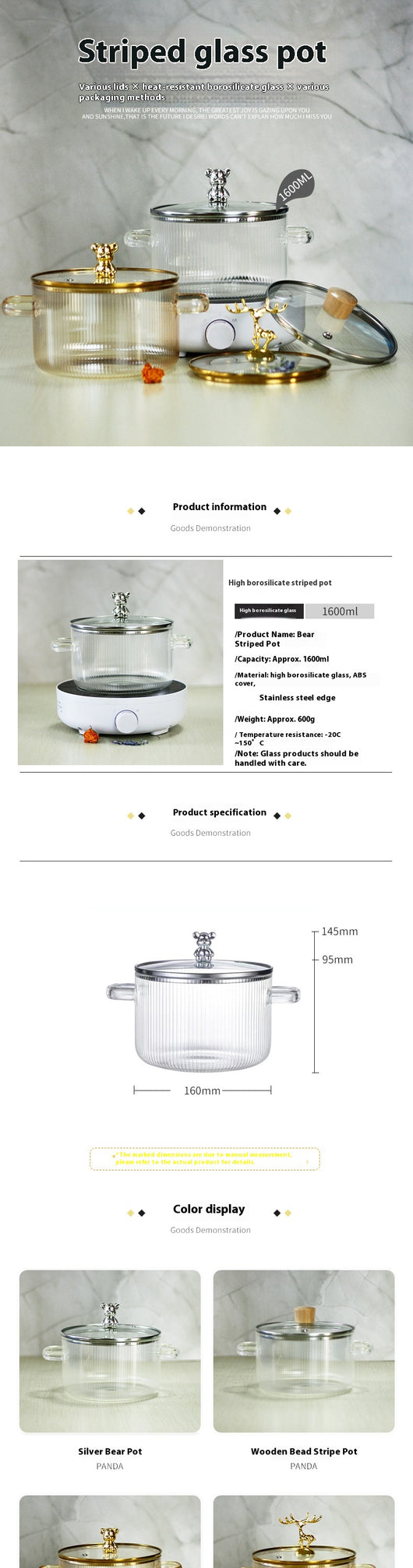 Olla de Vidrio Templado Doble Asa para Sopas, Fideos y Fondue - Image 9