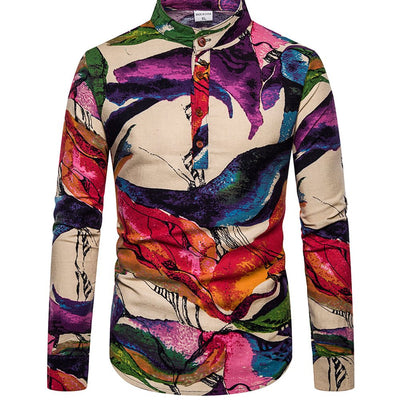 Camisa Manga Larga Estampada Talla Grande para Hombre - Image 11
