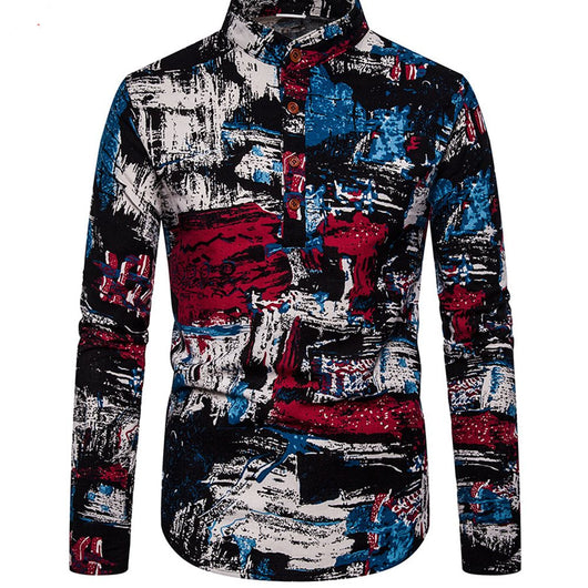 Camisa Manga Larga Estampada Talla Grande para Hombre - Image 13