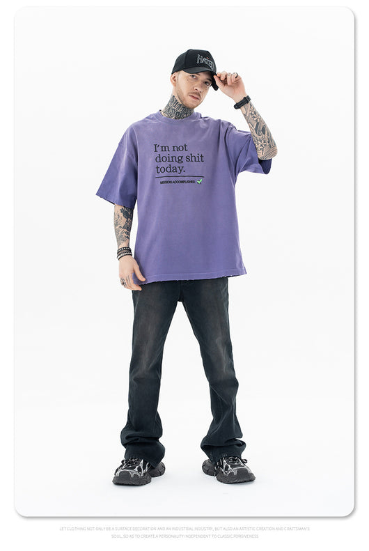 Camiseta de Algodón Suelta con Efecto Vintage Desgastado - Image 10