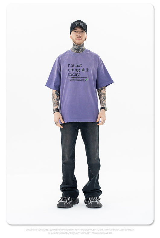 Camiseta de Algodón Suelta con Efecto Vintage Desgastado - Image 15