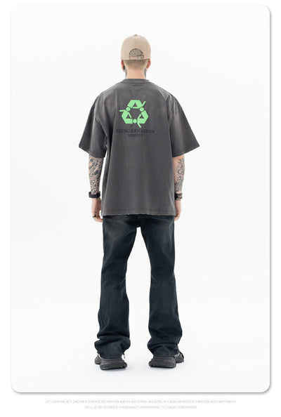Camiseta de Algodón Suelta con Efecto Vintage Desgastado - Image 16