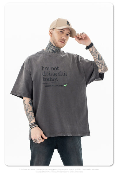 Camiseta de Algodón Suelta con Efecto Vintage Desgastado - Image 18