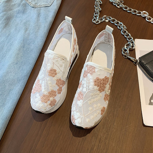 Zapatillas Deportivas Elegantes con Tacón Alto y Malla Encaje para Mujer - Image 14