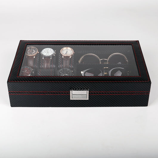 Caja de Almacenamiento Premium en Fibra de Carbono para Relojes y Lentes - Image 8
