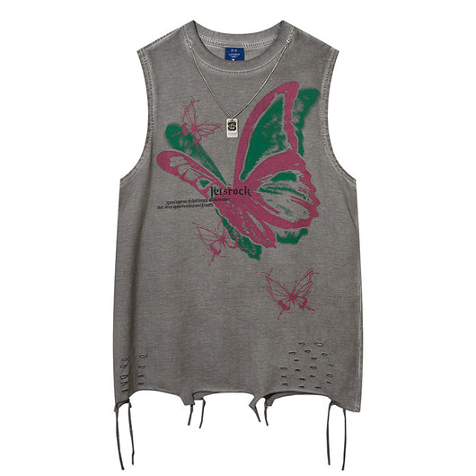Playera Sin Mangas Rasgada Butterfly para Hombre - Image 32