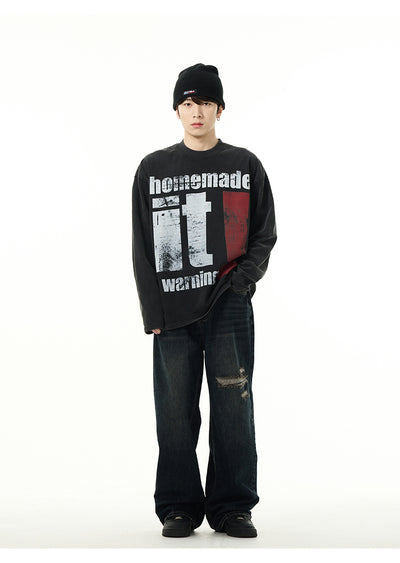 Camiseta Suelta Estilo Street Desgastado - Image 14