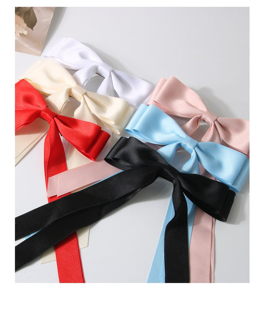 Pasador de Cabello con Moño de Resorte - Clip Grande con Cintas Decorativas - Image 20