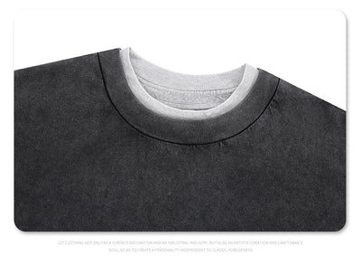 Playera Retro Patchwork Desgarrada con Doble Capa y Contraste de Colores - Image 19
