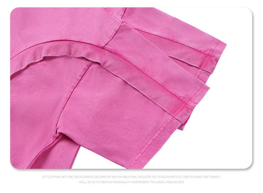 Camiseta Suelta de Cuello Redondo con Detalles de Deconstrucción - Diseño Europeo Minimalista - Image 24