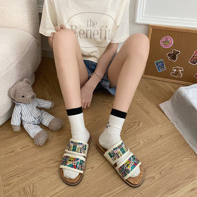 Sandalias Bordadas con Suela de Corcho para Mujer - Image 25