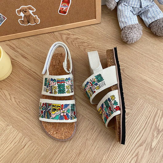 Sandalias Bordadas con Suela de Corcho para Mujer - Image 26