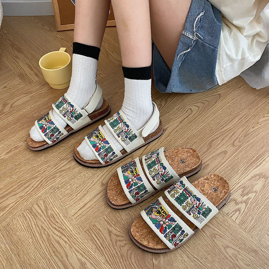 Sandalias Bordadas con Suela de Corcho para Mujer - Image 27