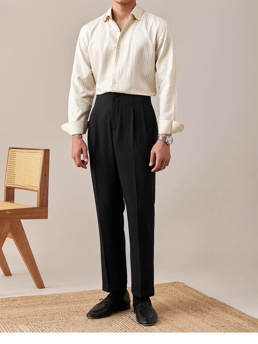 Camisa Blanca Italiana de Cuello Clásico para Hombre, Manga Larga - Image 8