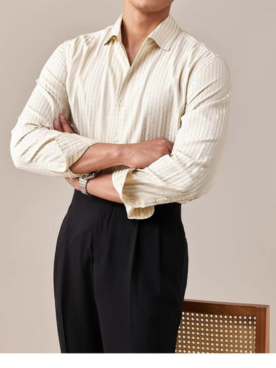 Camisa Blanca Italiana de Cuello Clásico para Hombre, Manga Larga - Image 9