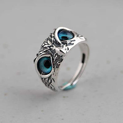 Anillo Vintage Ojo de Demonio Búho para Mujer - Joya Retro Plateada - Image 18
