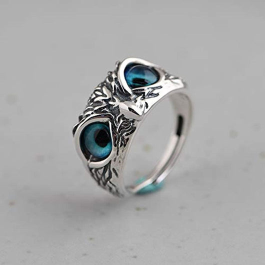 Anillo Vintage Ojo de Demonio Búho para Mujer - Joya Retro Plateada - Image 18