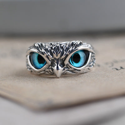 Anillo Vintage Ojo de Demonio Búho para Mujer - Joya Retro Plateada - Image 19