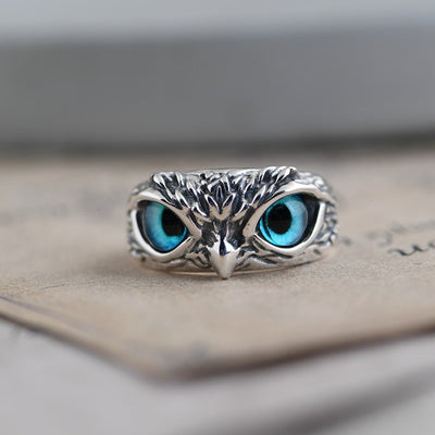 Anillo Vintage Ojo de Demonio Búho para Mujer - Joya Retro Plateada - Image 20